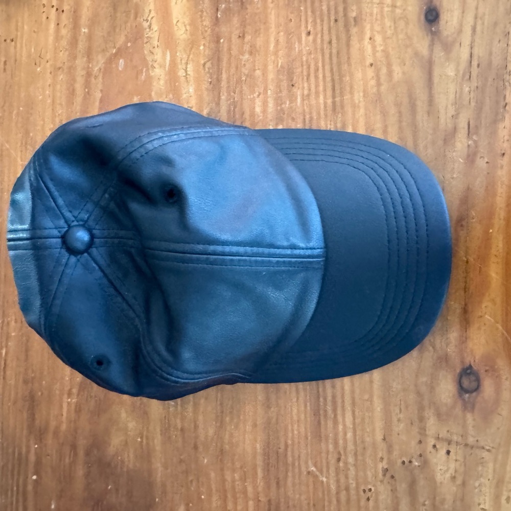 GAP Black Faux Leather Baseball Cap